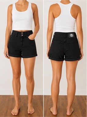 LEI Women's High Waist Black Shorts